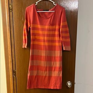 Peruvian Connection Striped Orange Dress